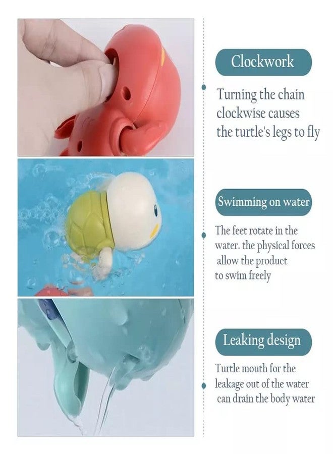 Wishkey 4PCS Wind-Up Swimming Turtle Bath Toys for Babies Floating Bathtub Toys for Toddlers & Kids Non-Toxic Water Play Toys for Baby Boys & Girls Bathing Toys for Infant 0-3 Years (Multicolor) - Image 4